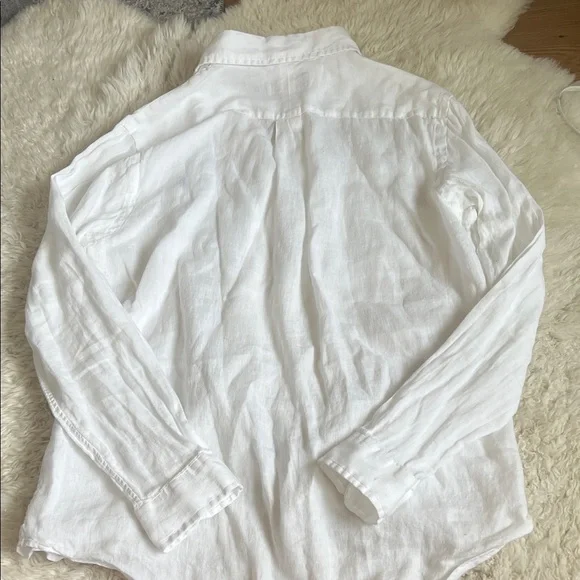 Ralph Lauren White Linen Men's Shirt M - Picture 5 of 5